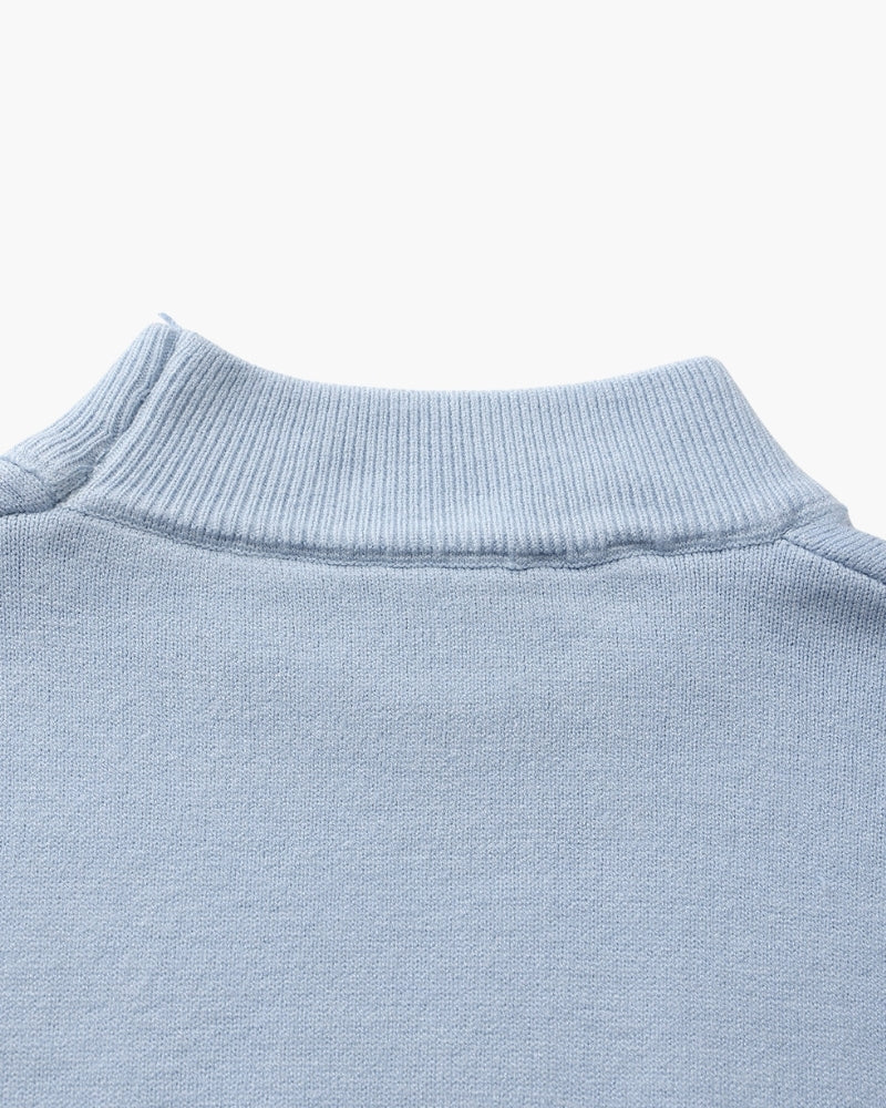 Classic Ribbed Mock Neck Pullover