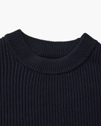 Textured Ribbed Crew Neck Sweater