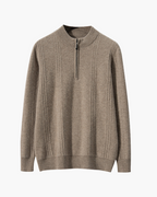 Pure Cashmere Ribbed Half-Zip Sweater