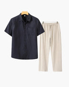 Linen Short Sleeve Combo Set