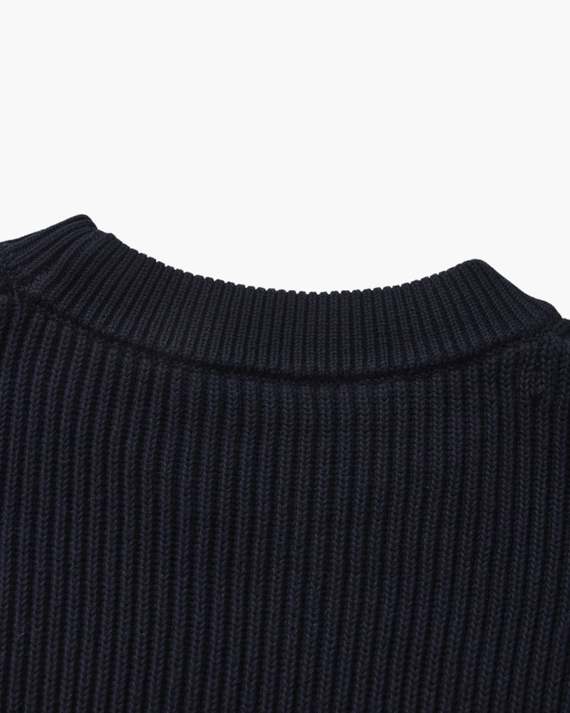 Textured Ribbed Crew Neck Sweater