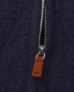 Classic Diamond Knit Zip-Up Cardigan