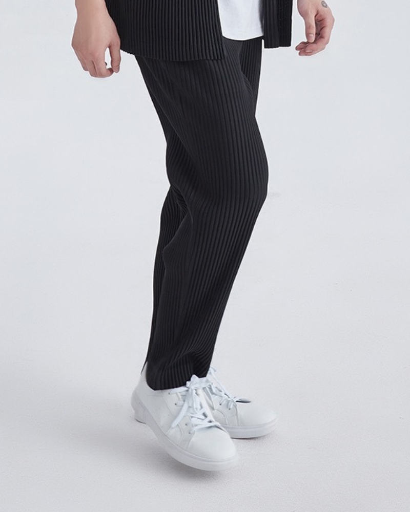 Textured Cotton Trousers