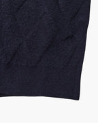 Classic Diamond Knit Zip-Up Cardigan