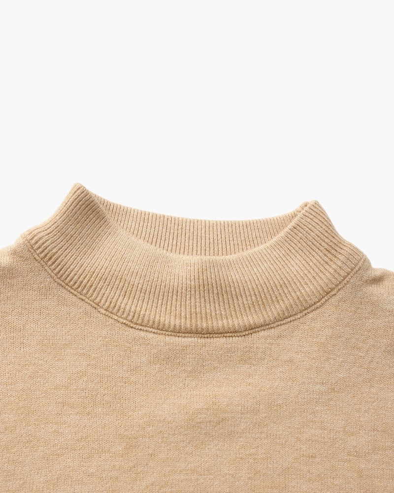 Classic Ribbed Mock Neck Pullover