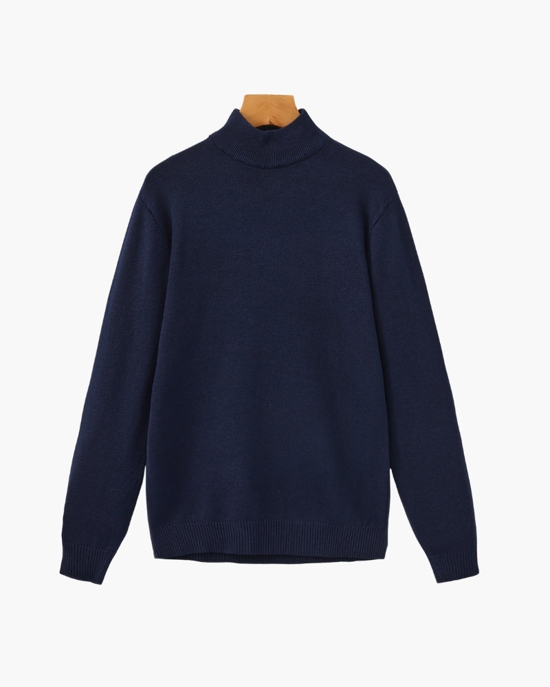 Classic Ribbed Mock Neck Pullover