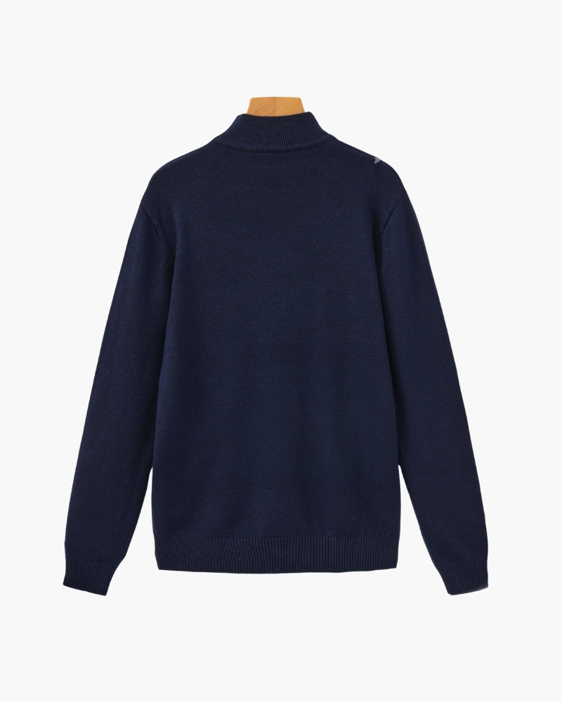 Classic Ribbed Mock Neck Pullover