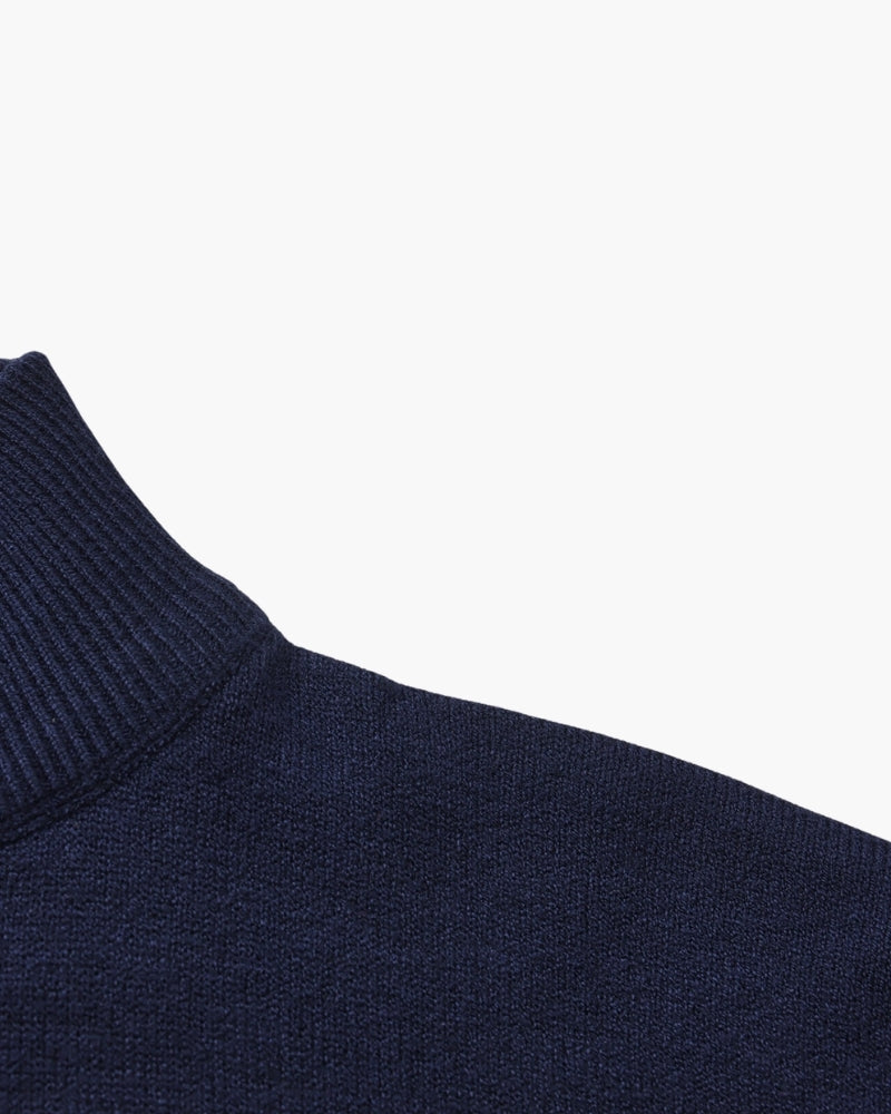 Classic Ribbed Mock Neck Pullover