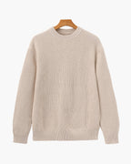 Textured Ribbed Crew Neck Sweater