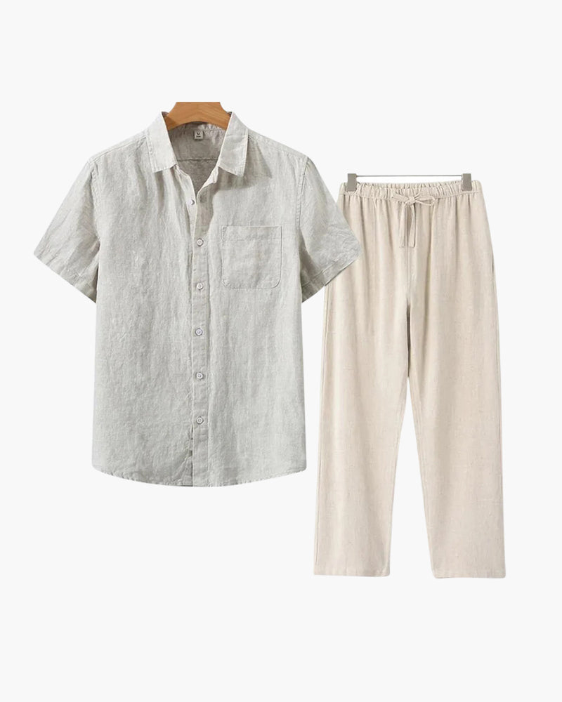 Linen Short Sleeve Combo Set