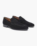 Suede Penny Loafers in Classic Style