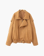 Retro Suede Drape Coat