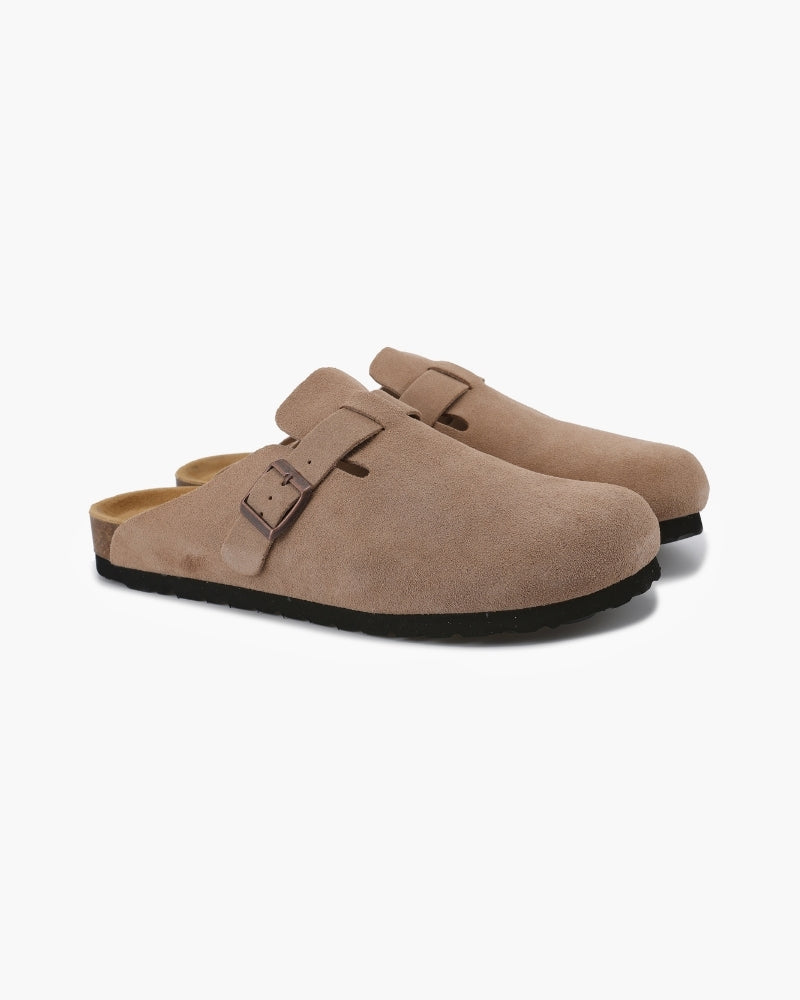 Suede Clogs with Timeless Elegance