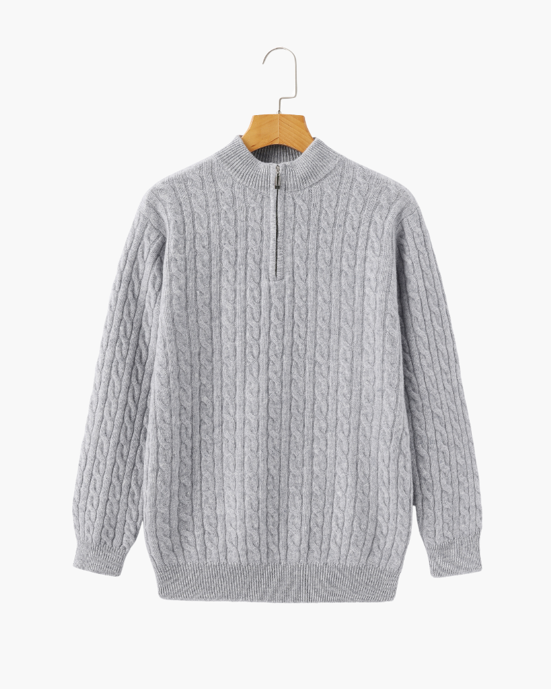 100% Cashmere Knit Half-Zip Sweater