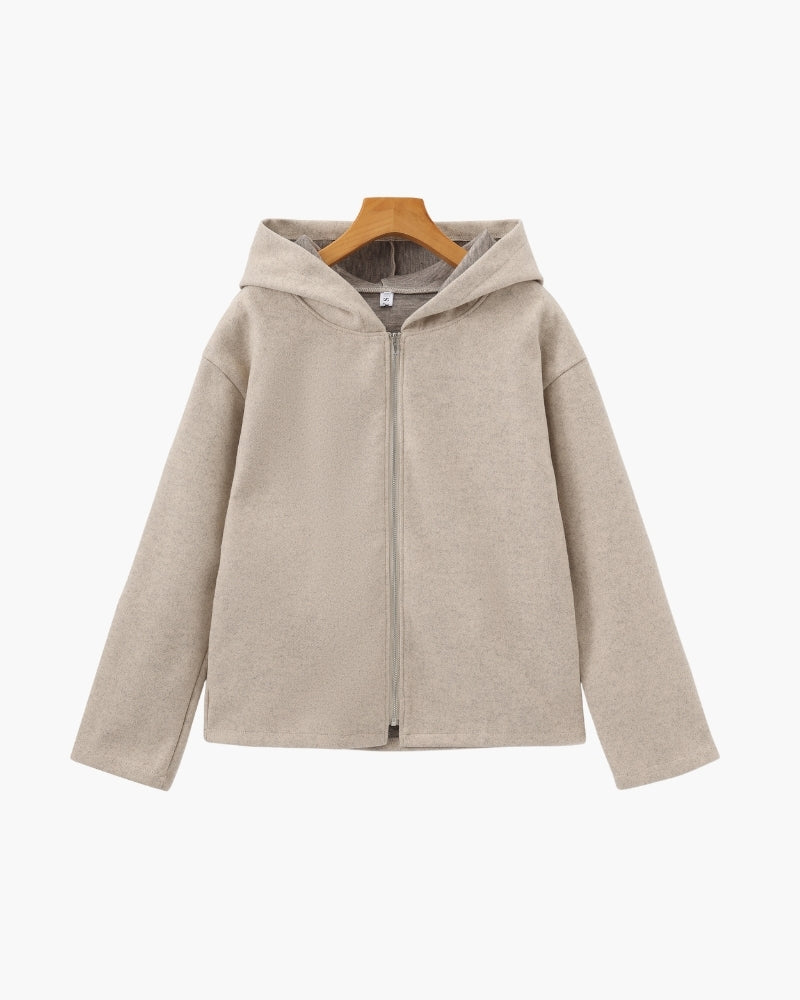Wool Zip Coat in Marlow Style