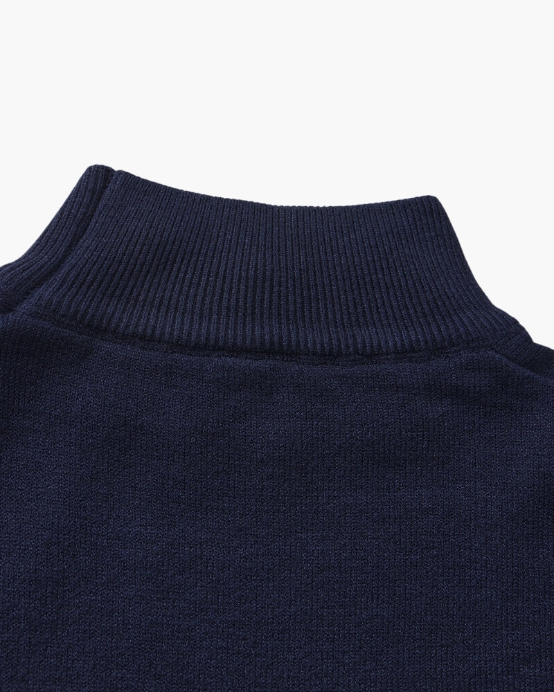 Classic Ribbed Mock Neck Pullover