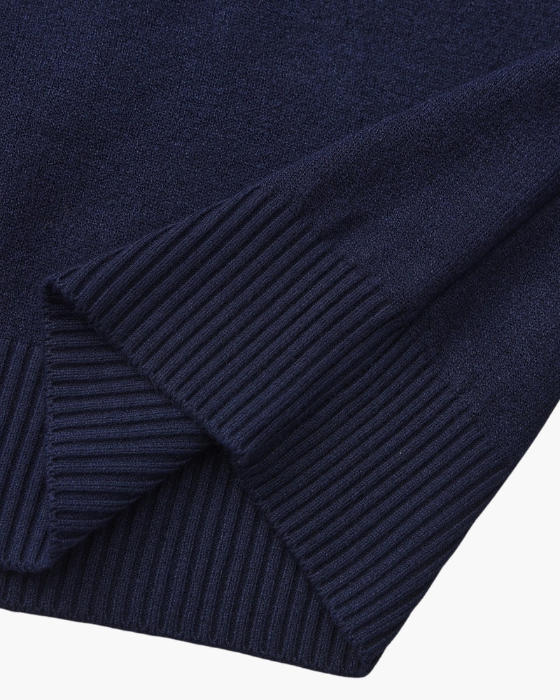 Classic Ribbed Mock Neck Pullover