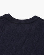 Diamond Pattern Knit Crew Sweater