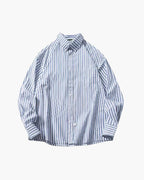 Relaxed Fit Striped Button-Up Shirt