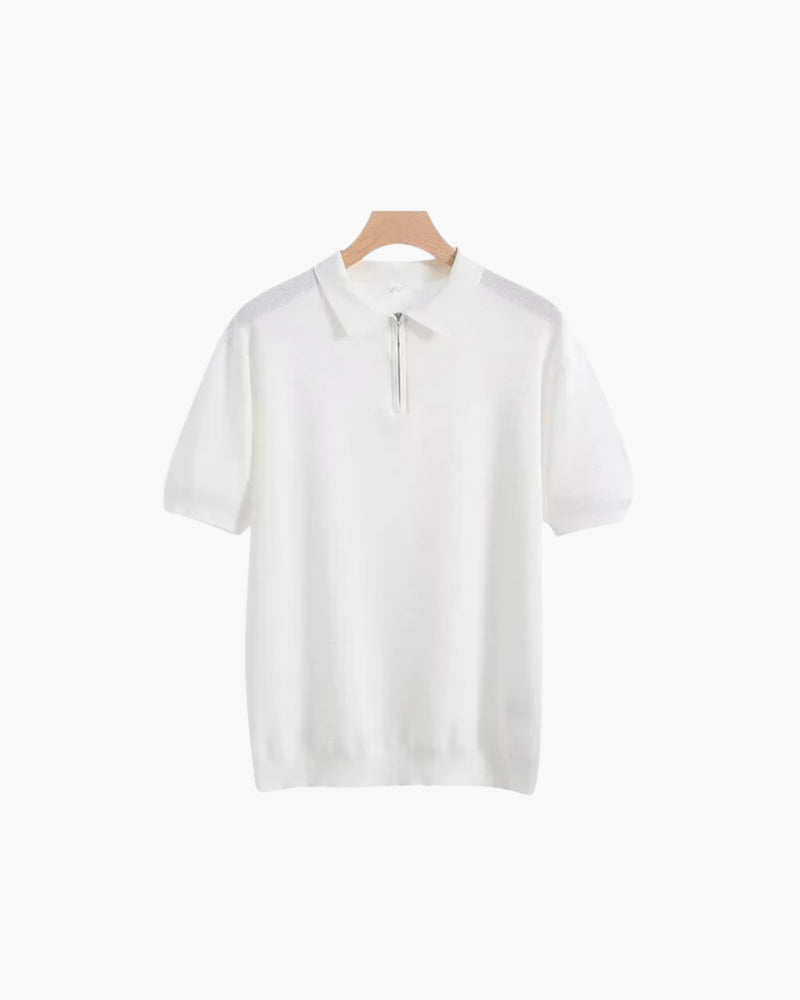 Zip-Up Polo Shirt in Marbella Style