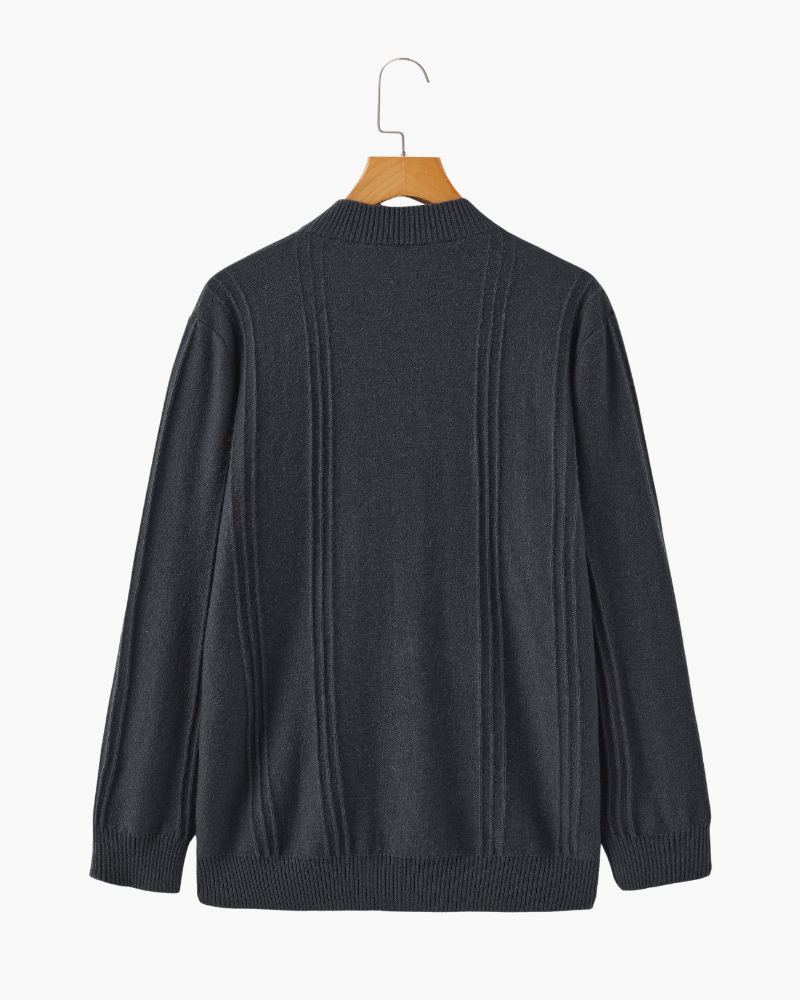 Pure Cashmere Ribbed Half-Zip Sweater