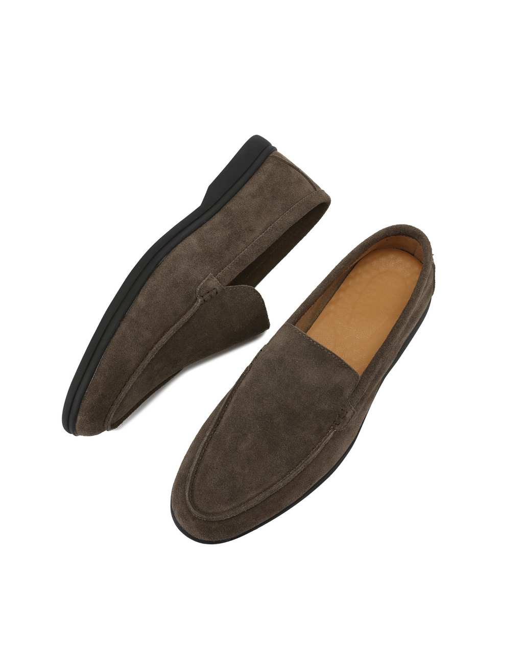 Luxury Suede Loafers with Black Outsoles