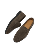 Luxury Suede Loafers with Black Outsoles