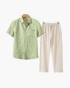 Linen Short Sleeve Combo Set