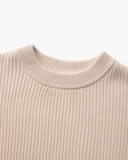 Textured Ribbed Crew Neck Sweater