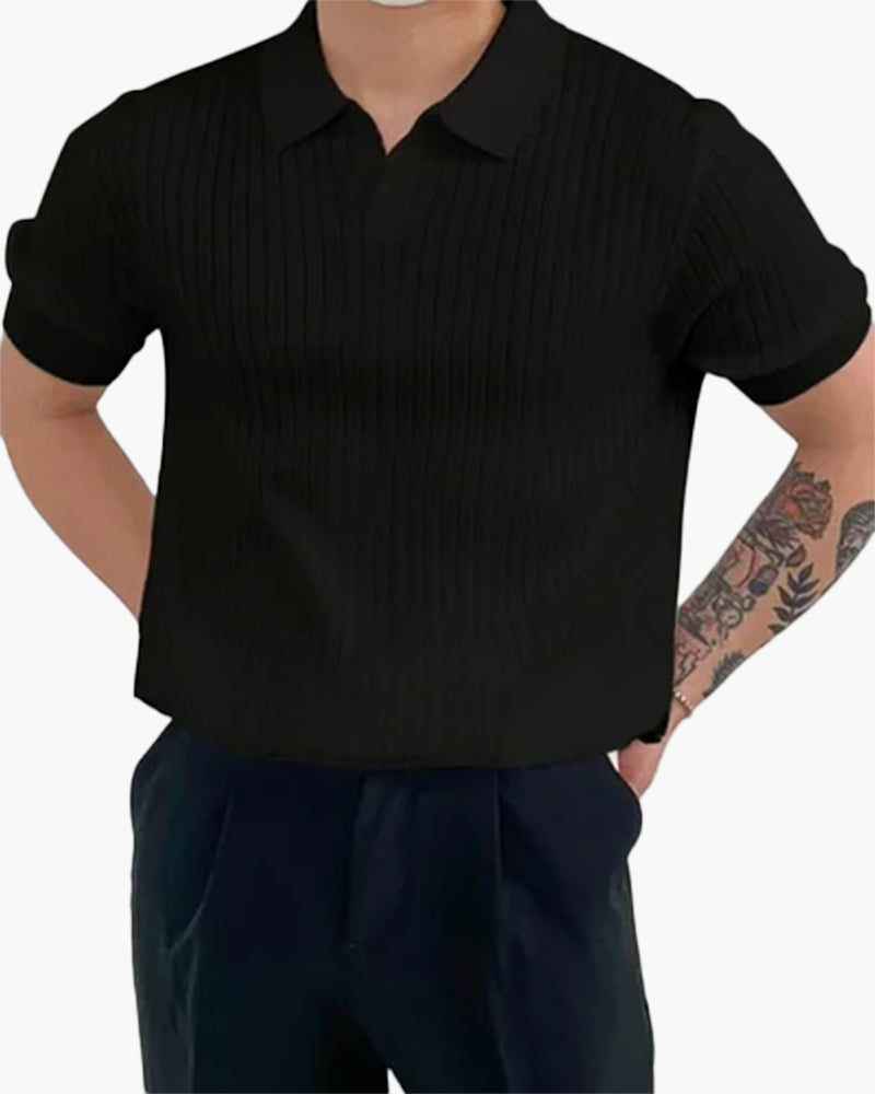 Ribbed Cotton Polo in Florence Style