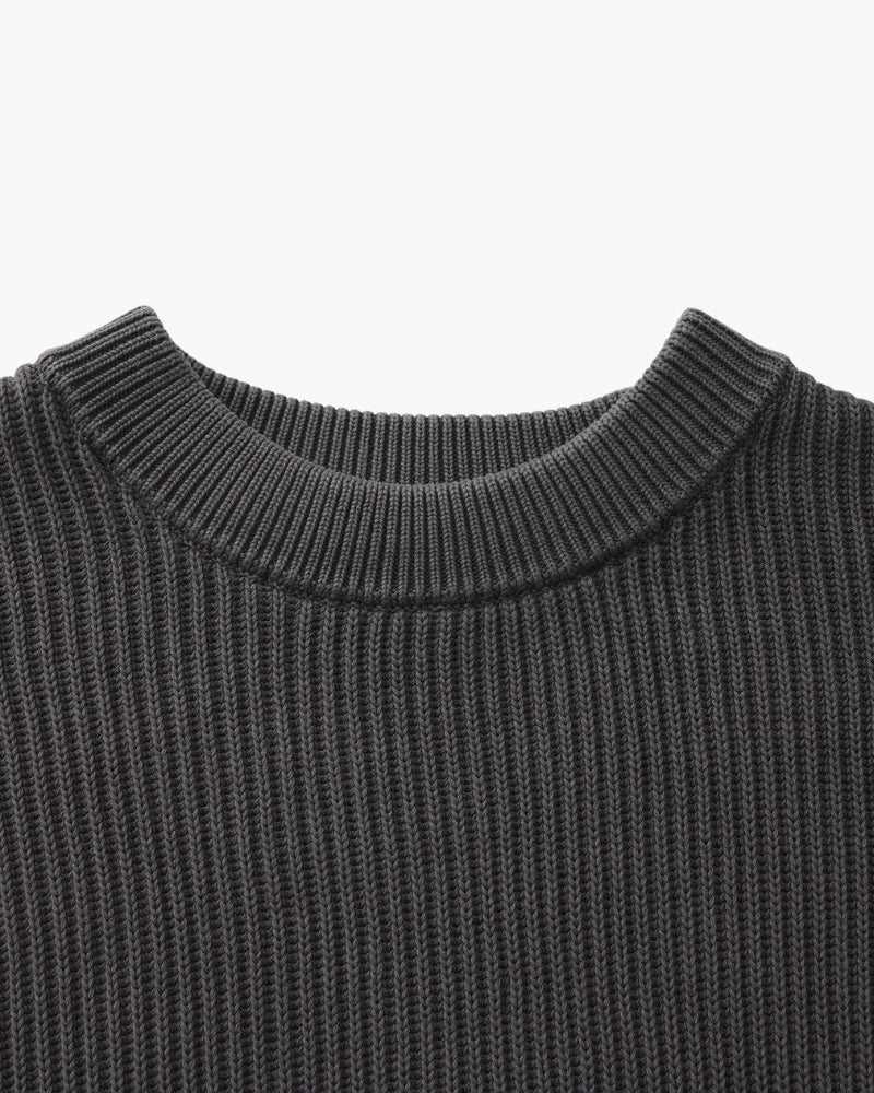 Textured Ribbed Crew Neck Sweater