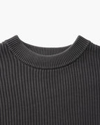 Textured Ribbed Crew Neck Sweater