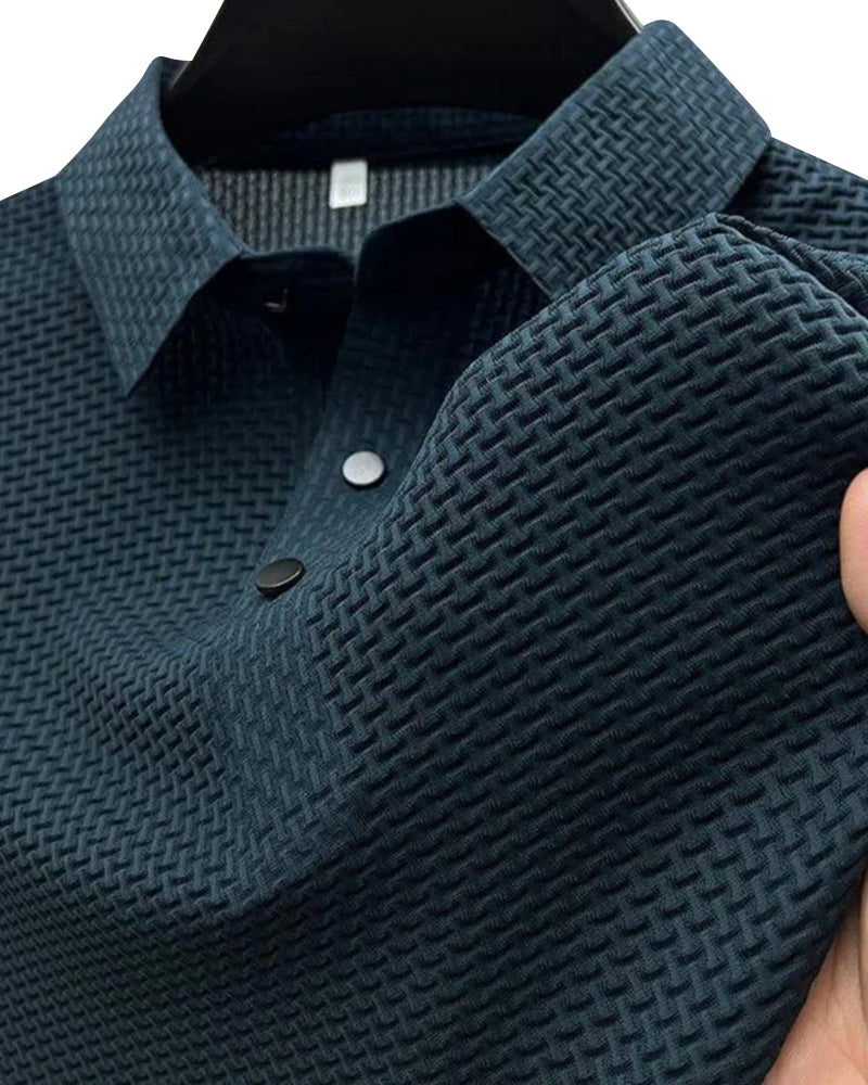 Luxury Silk Polo Shirt (Wrinkle-Resistant)