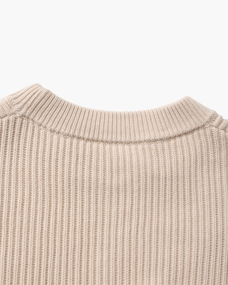 Textured Ribbed Crew Neck Sweater