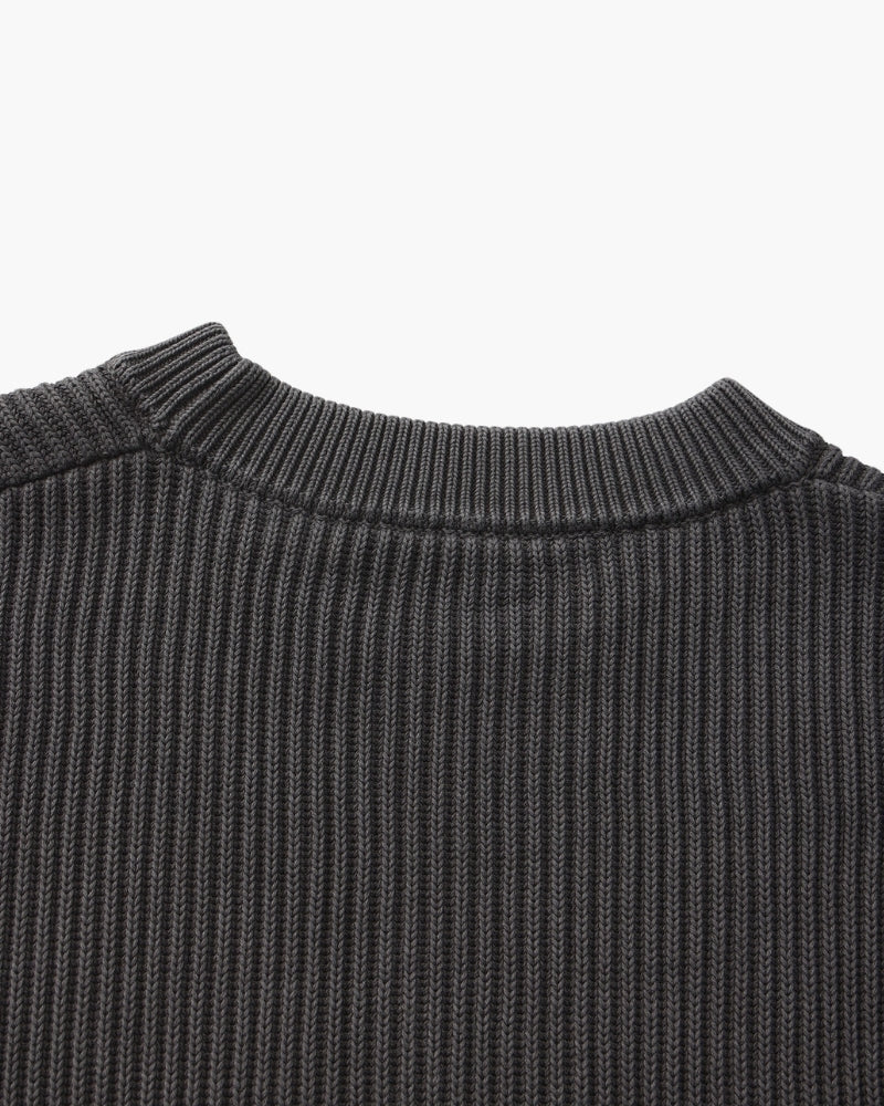 Textured Ribbed Crew Neck Sweater