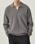 Textured Knit Polo Sweater Design