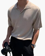 Ribbed Cotton Polo in Florence Style