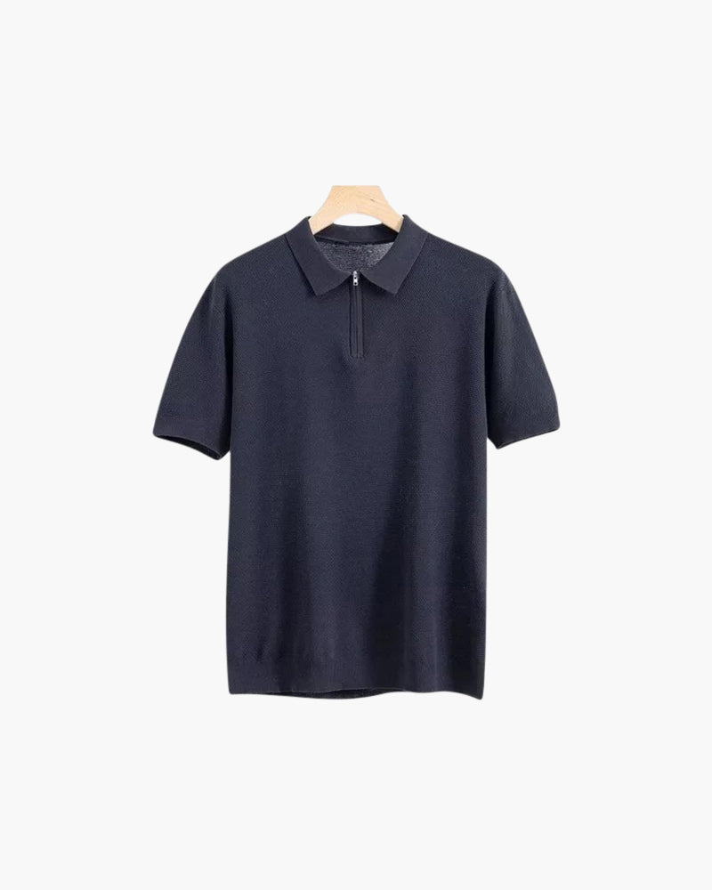 Zip-Up Polo Shirt in Marbella Style