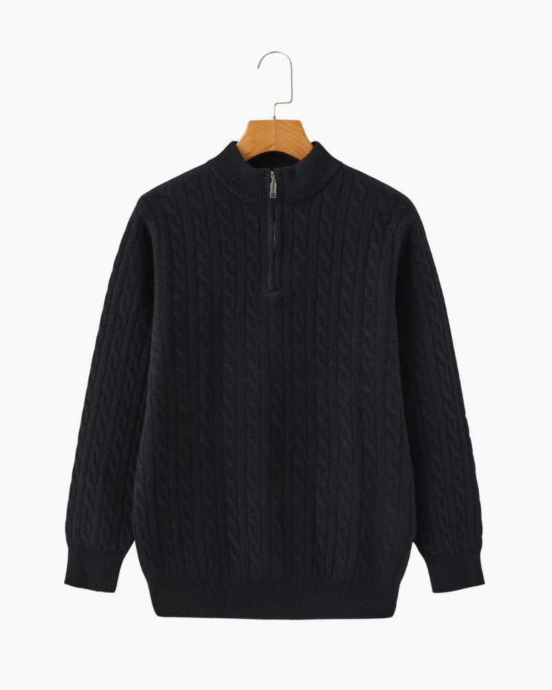 100% Cashmere Knit Half-Zip Sweater