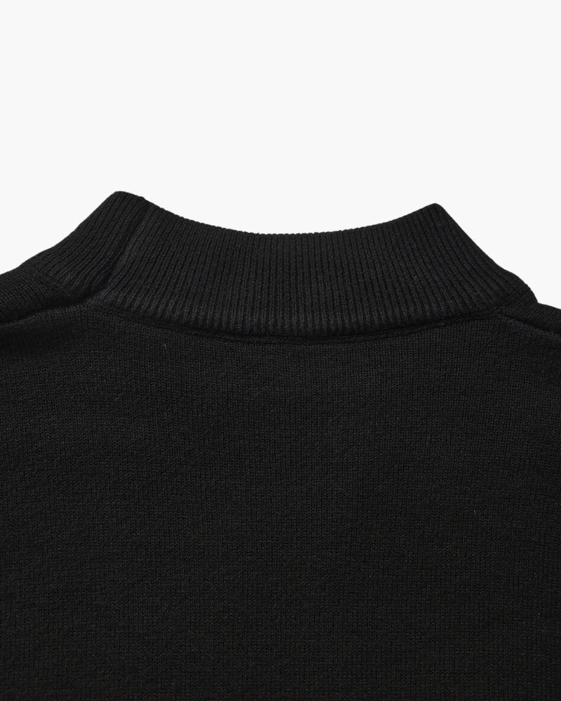 Classic Ribbed Mock Neck Pullover