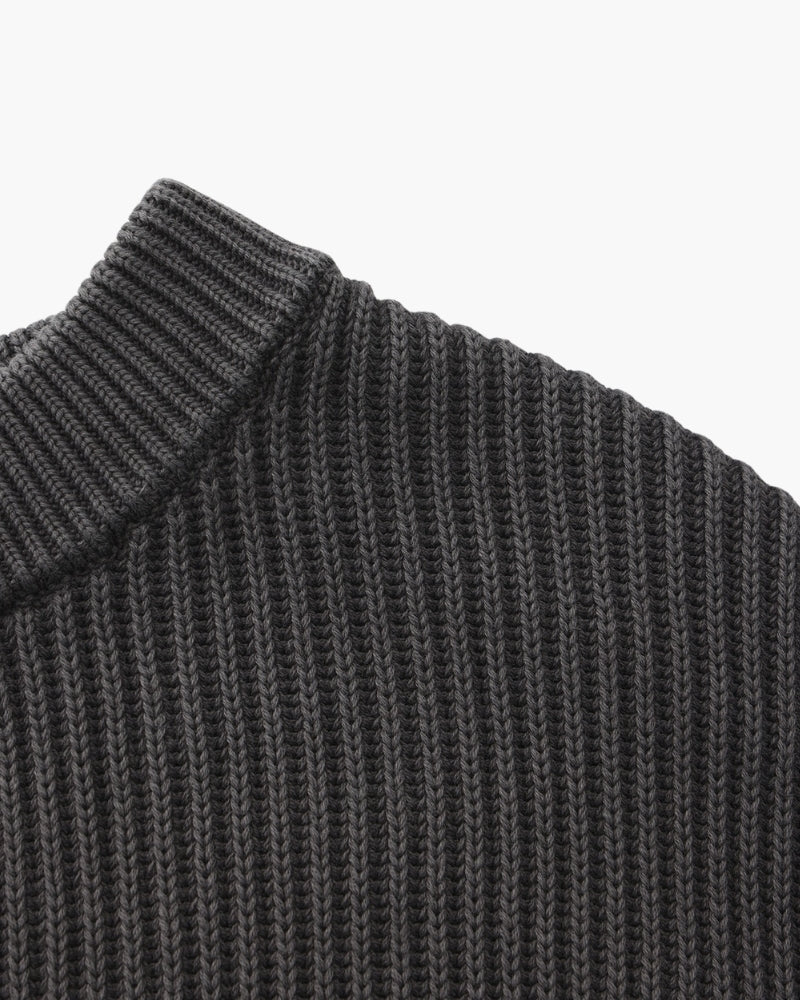 Textured Ribbed Crew Neck Sweater