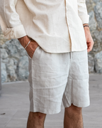 Luxury Linen Shorts in Casablanca Style