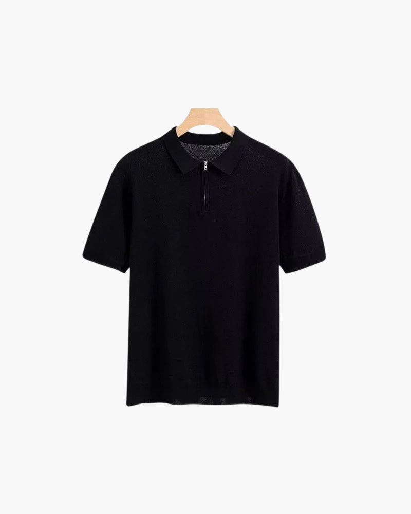 Zip-Up Polo Shirt in Marbella Style