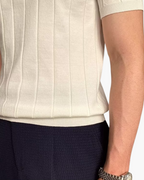 Ribbed Cotton Polo in Cannes Style