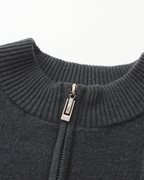 Pure Cashmere Ribbed Half-Zip Sweater