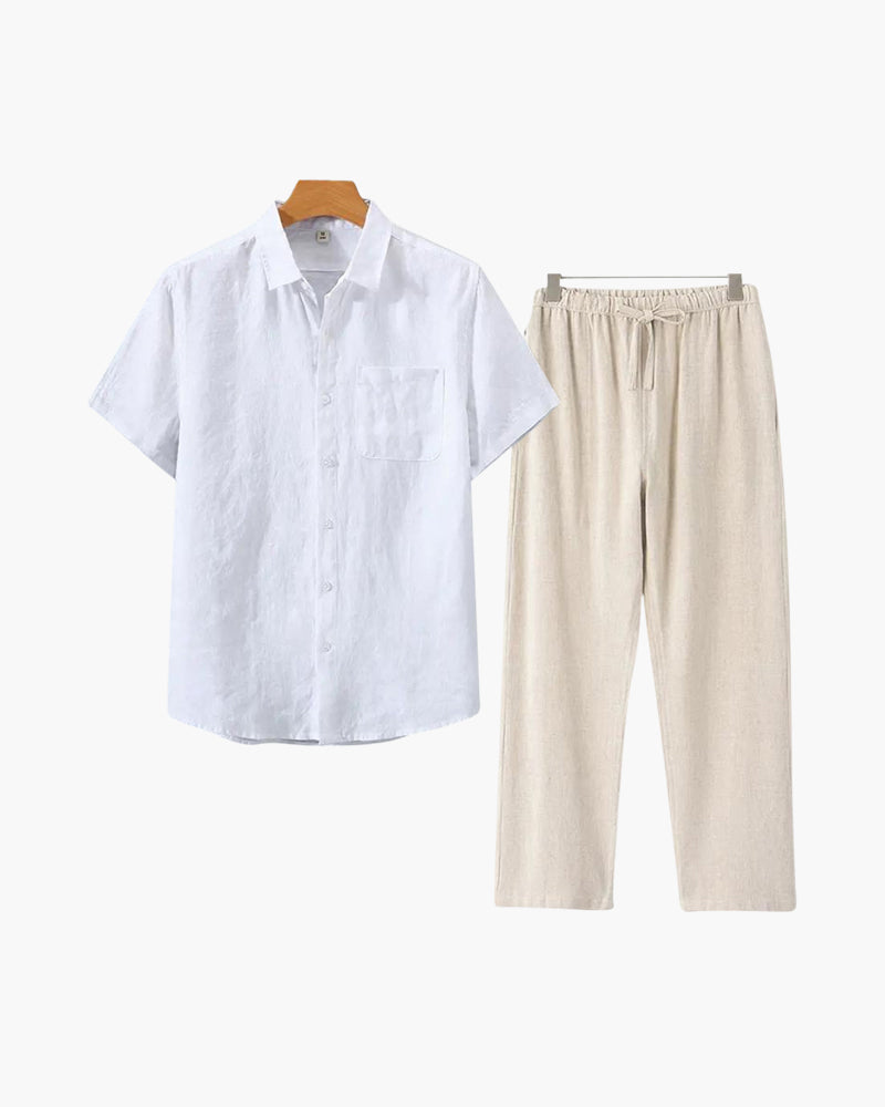 Linen Short Sleeve Combo Set