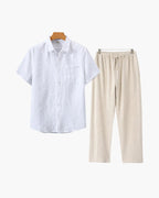 Linen Short Sleeve Combo Set