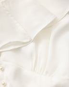 Ruffled Midi Dress with Pearl Buttons