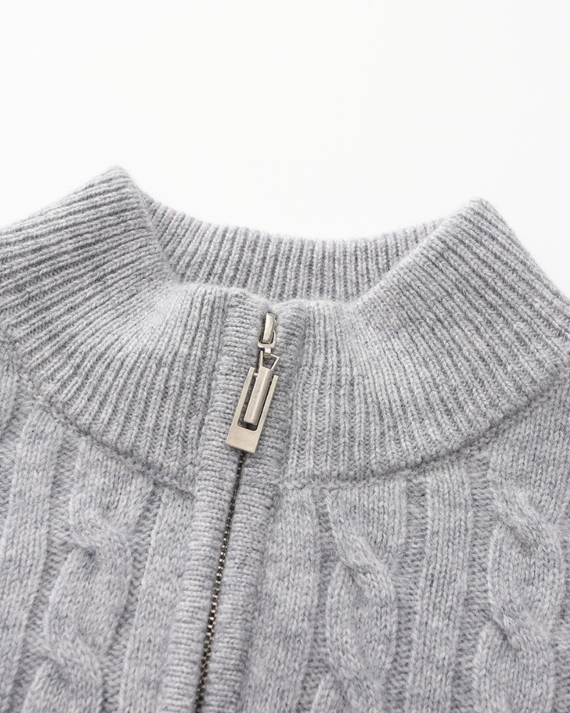 100% Cashmere Knit Half-Zip Sweater