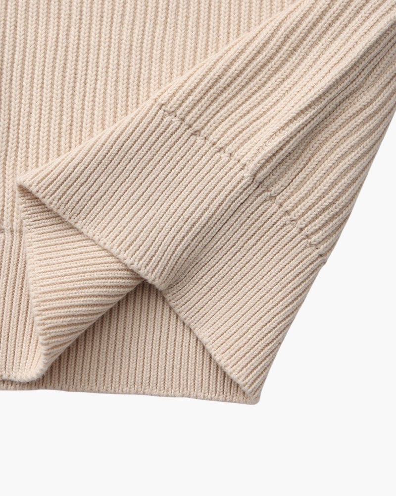 Textured Ribbed Crew Neck Sweater